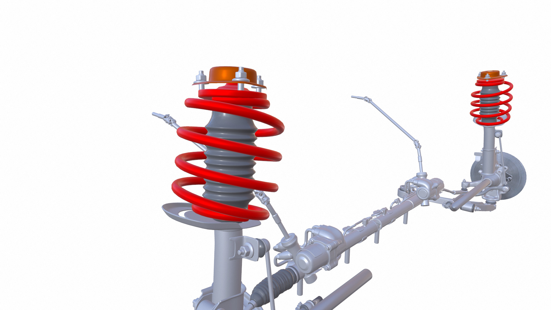 Steering and Suspension Low-poly 3D model_7