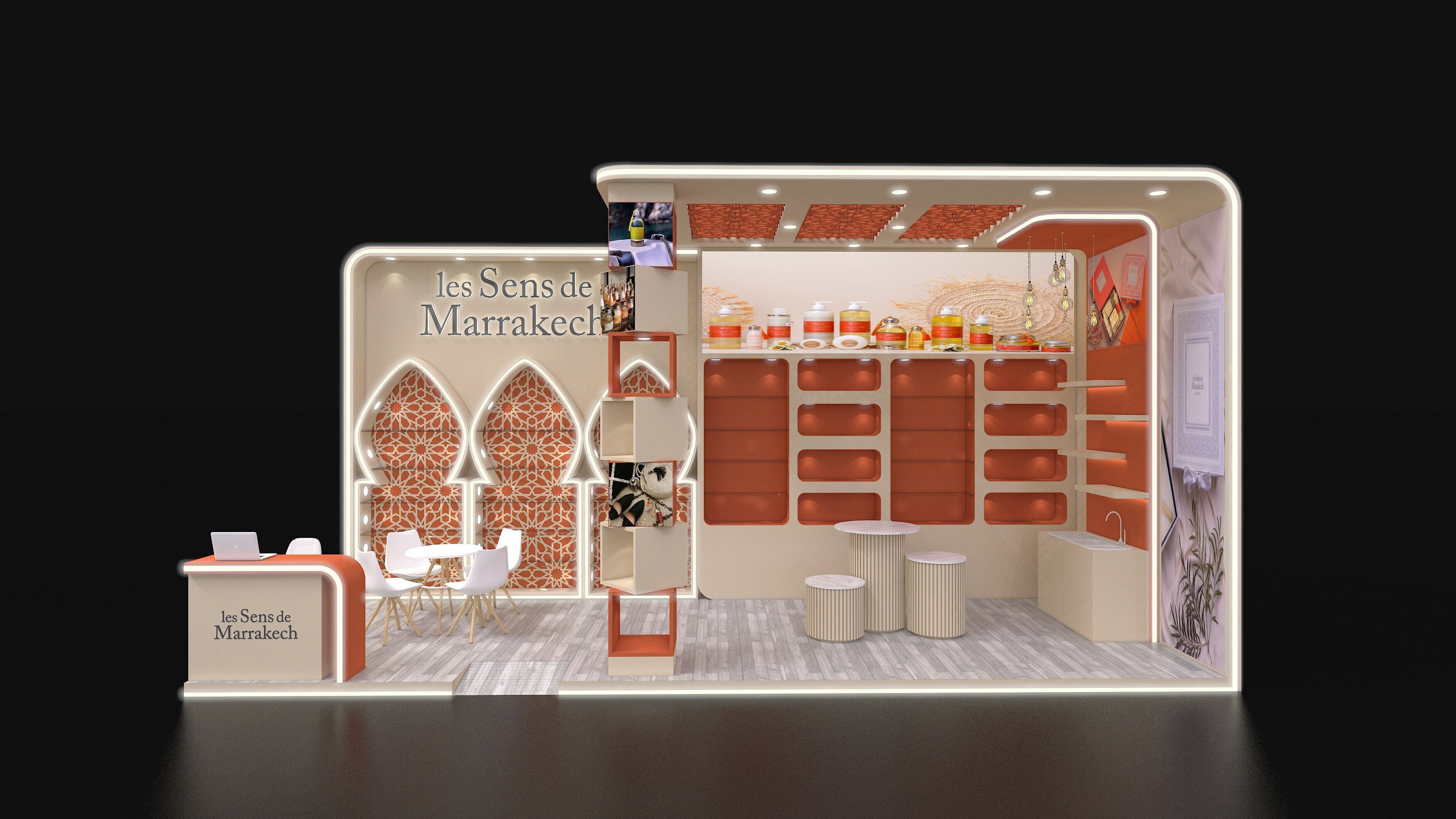 8x3 2 side open Exhibition Stand 3D model_1