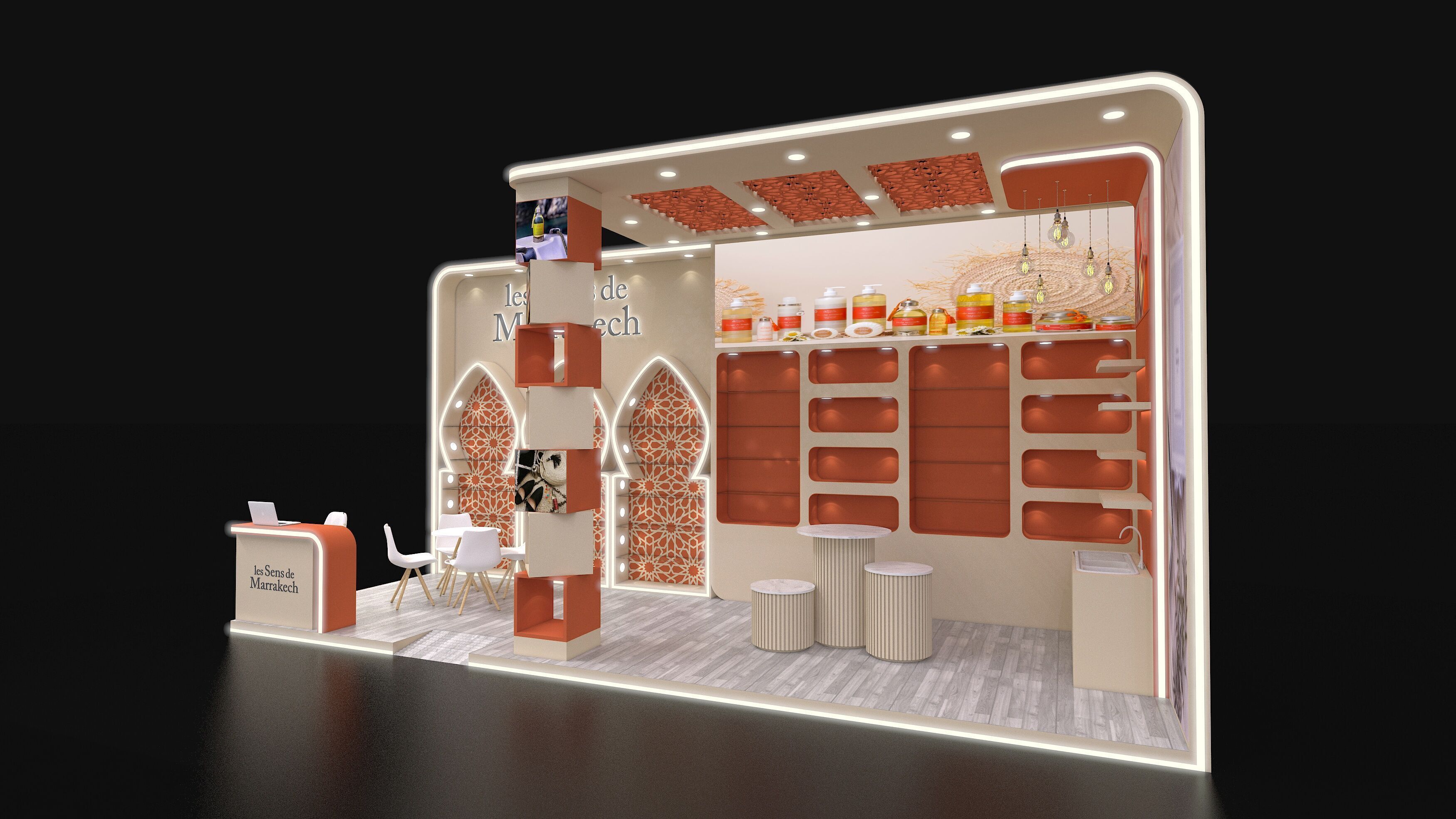 8x3 2 side open Exhibition Stand 3D model_2