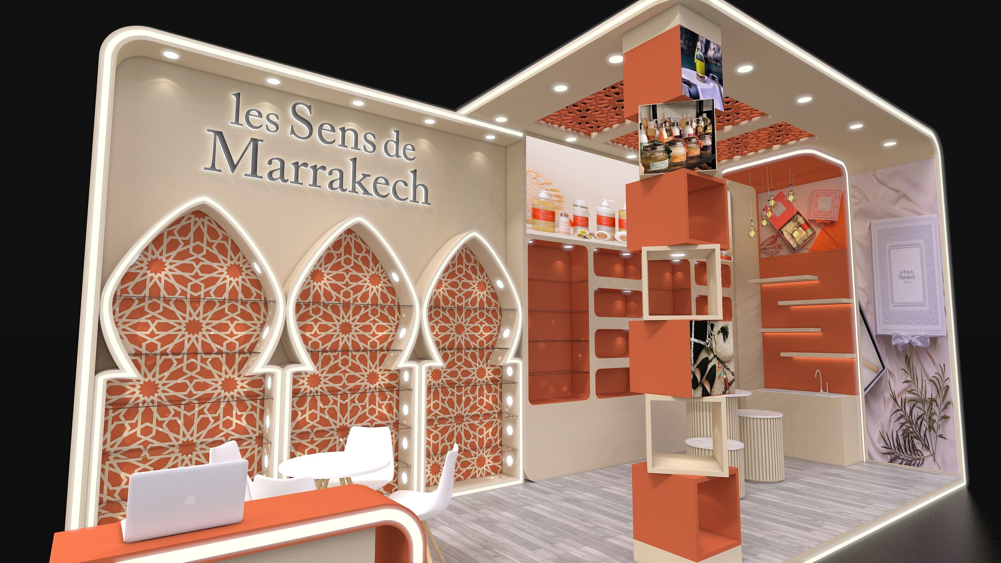 8x3 2 side open Exhibition Stand 3D model_3