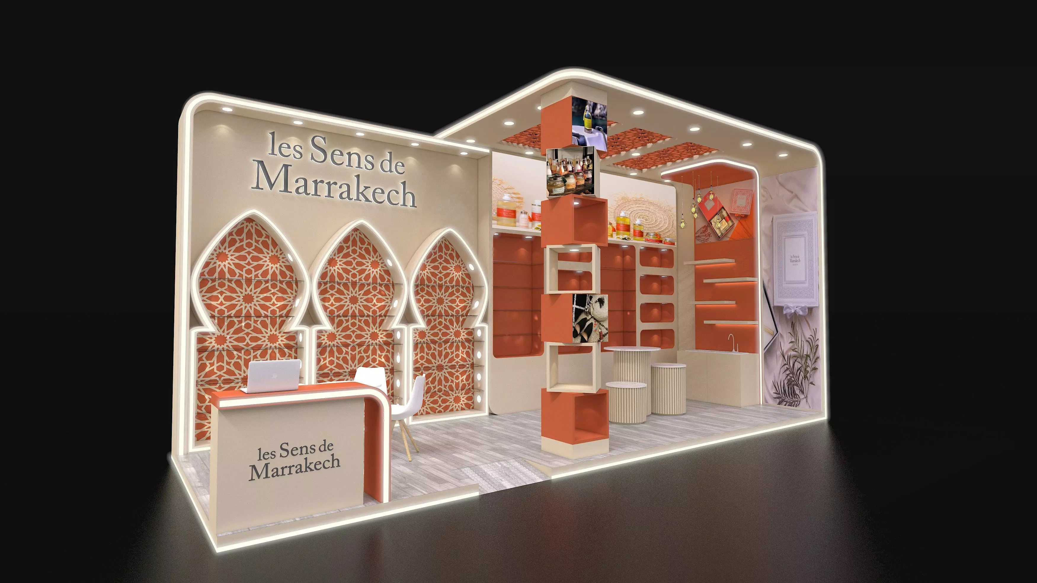 8x3 2 side open Exhibition Stand 3D model_0