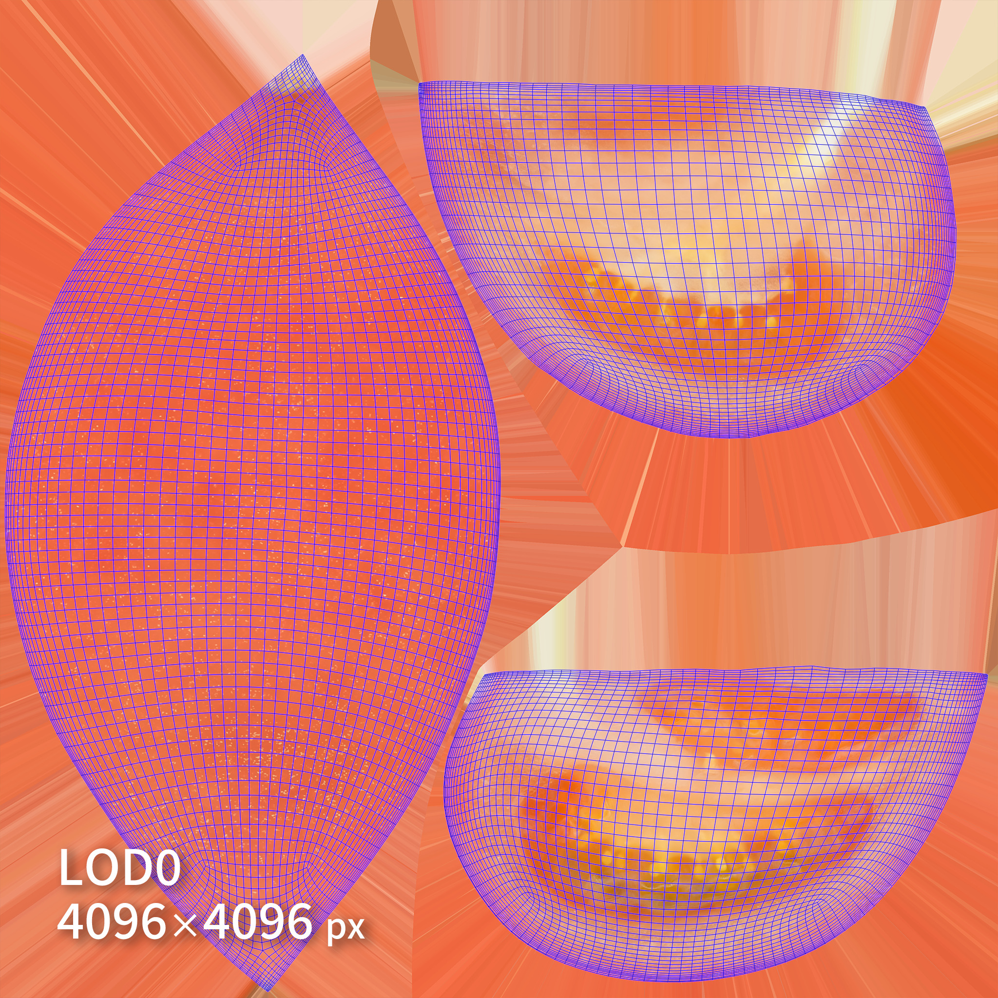 Cut Tomatoes 3D model quarters Low-poly 3D model_9