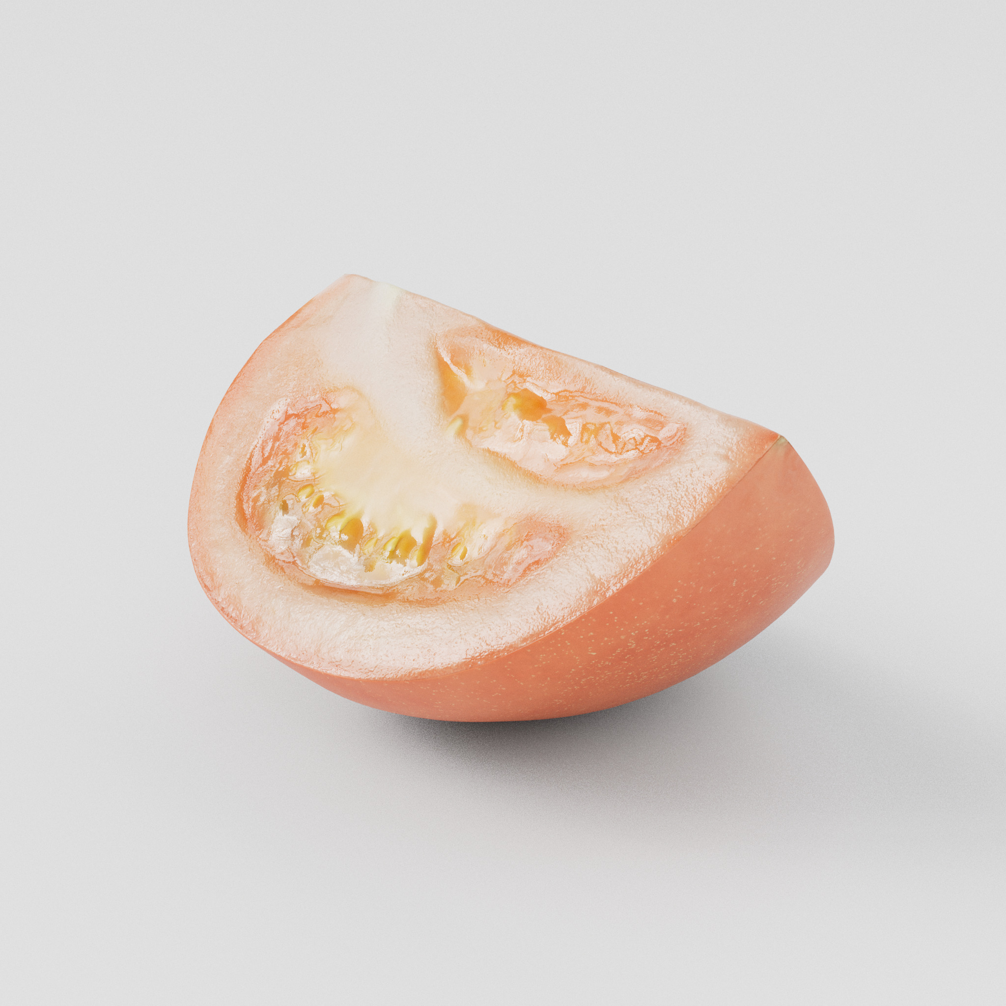 Cut Tomatoes 3D model quarters Low-poly 3D model_1