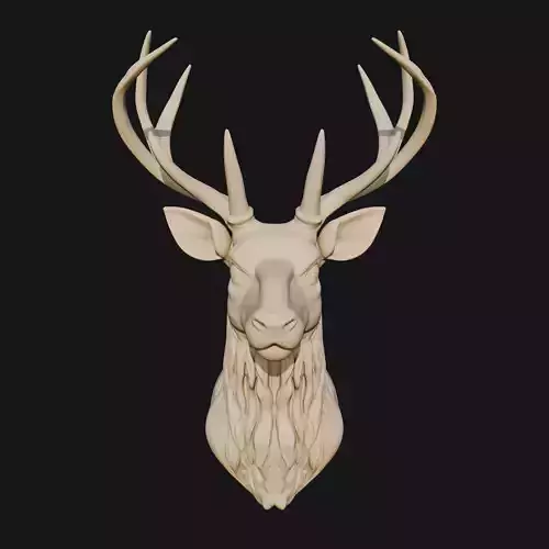 Deer Head Bust 3D STL Printable - Bust 3D Model STL 3D print model