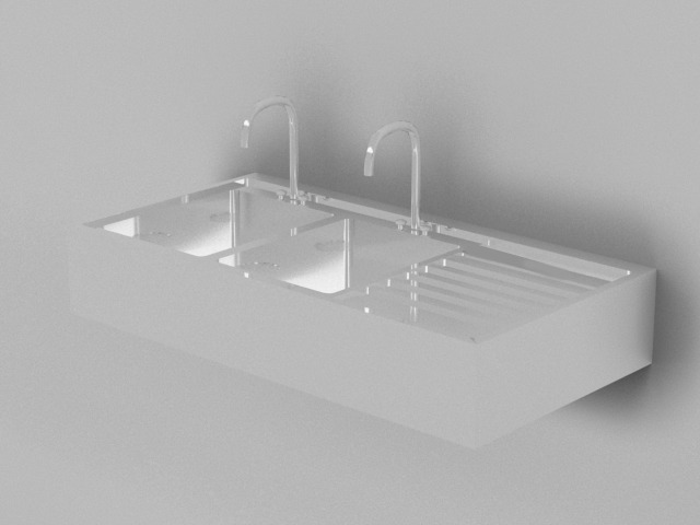 3d model of double sink made in 3ds Max Vrya rendered 3D model_1