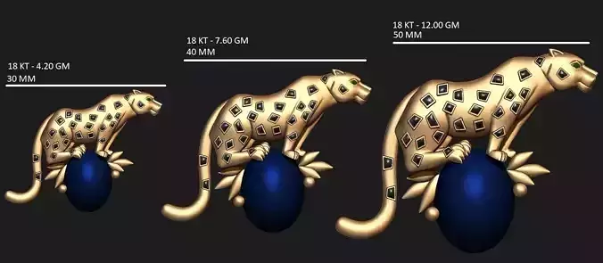 Panther 3D Jewelry Model - STL File for 3D Printing