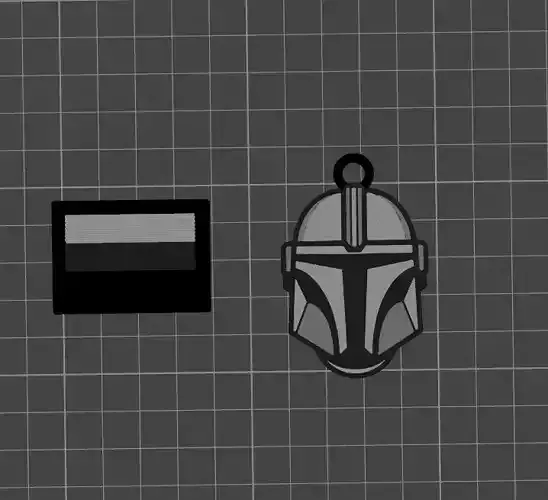 The mandalorian keychain 3D print model