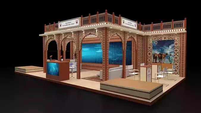 Exhibition Stand 10x5 3Sides D3V1 3D model 3D model