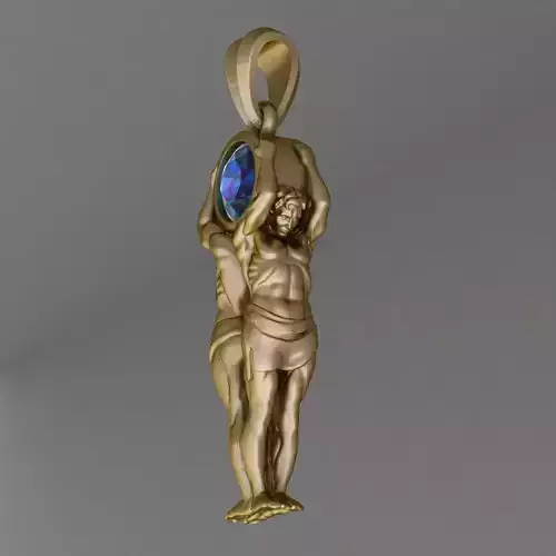 Antique Gents Pandent blue Saphire 