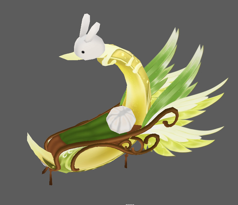 fairy flying chair lowpoly  Low-poly 3D model_2