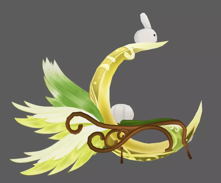 fairy flying chair lowpoly  Low-poly 3D model_0