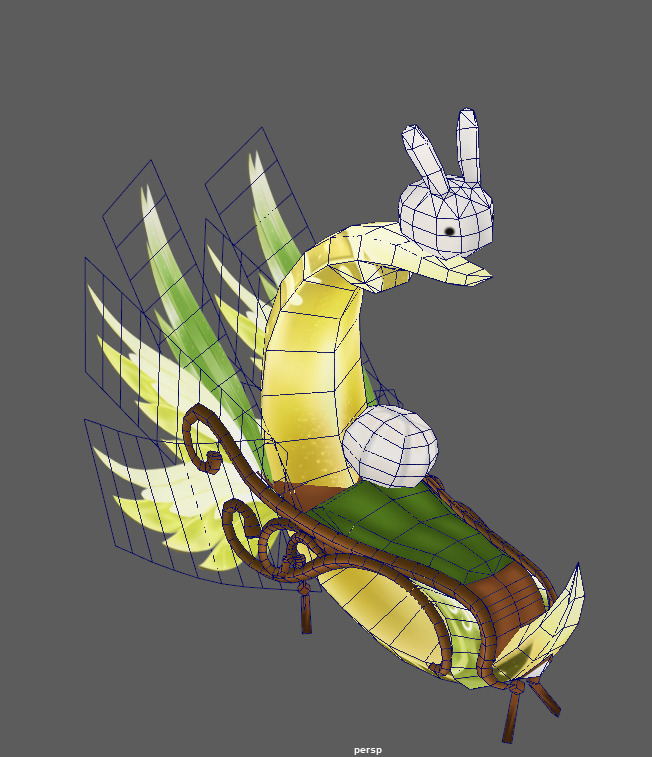 fairy flying chair lowpoly  Low-poly 3D model_4