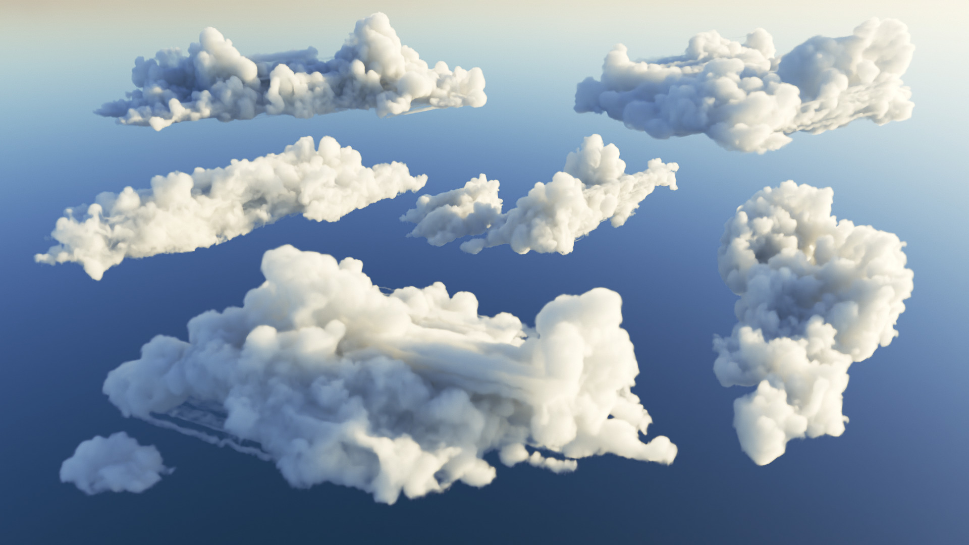 6 Realistic Volumetric Clouds Pack  3D model_2