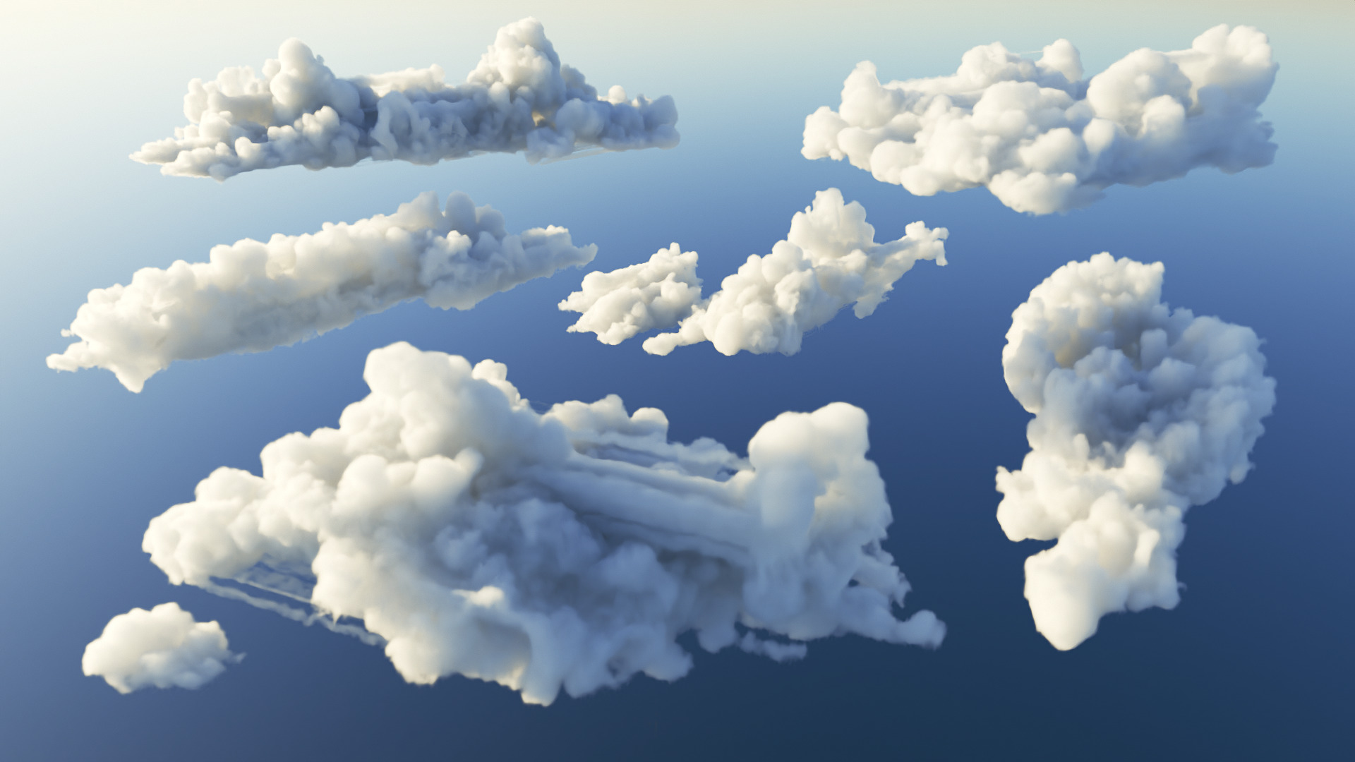 6 Realistic Volumetric Clouds Pack  3D model_1