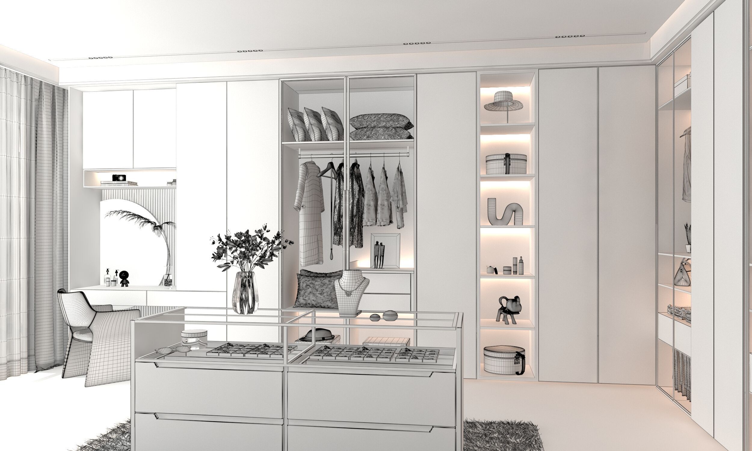 Cloakroom Dressing room 3D model_3
