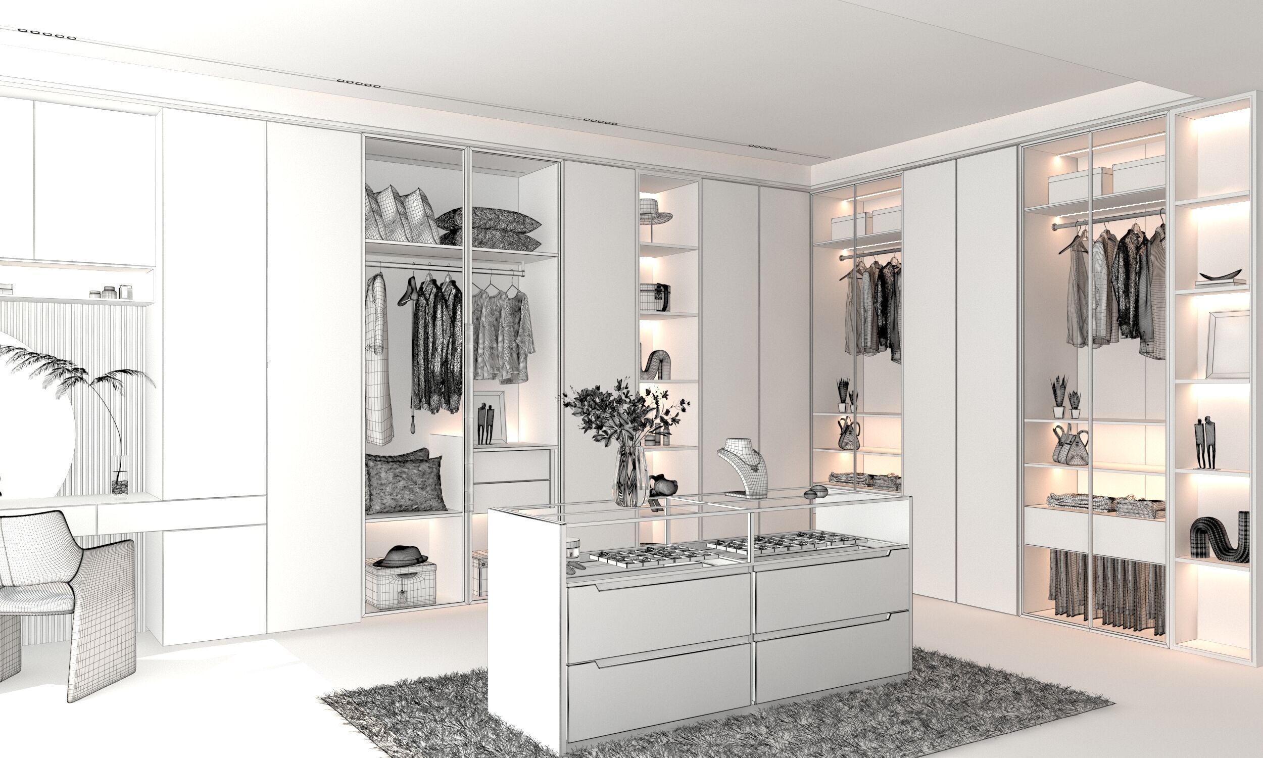 Cloakroom Dressing room 3D model_4