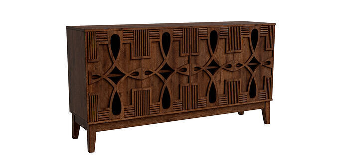 Sideboard With 4 Doors And Adjustable Shelves Low-poly 3D model