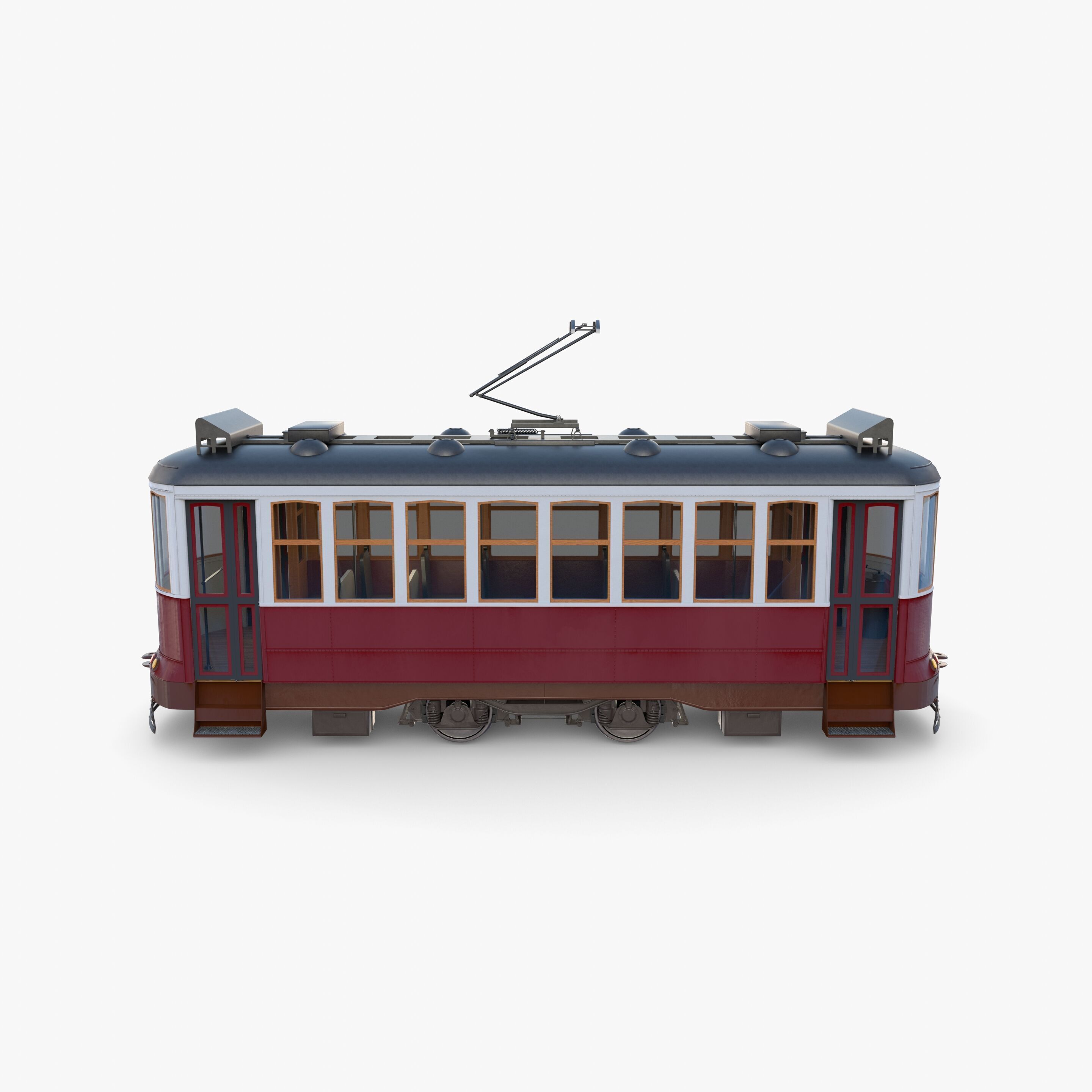Historic tram V2 3D model_9