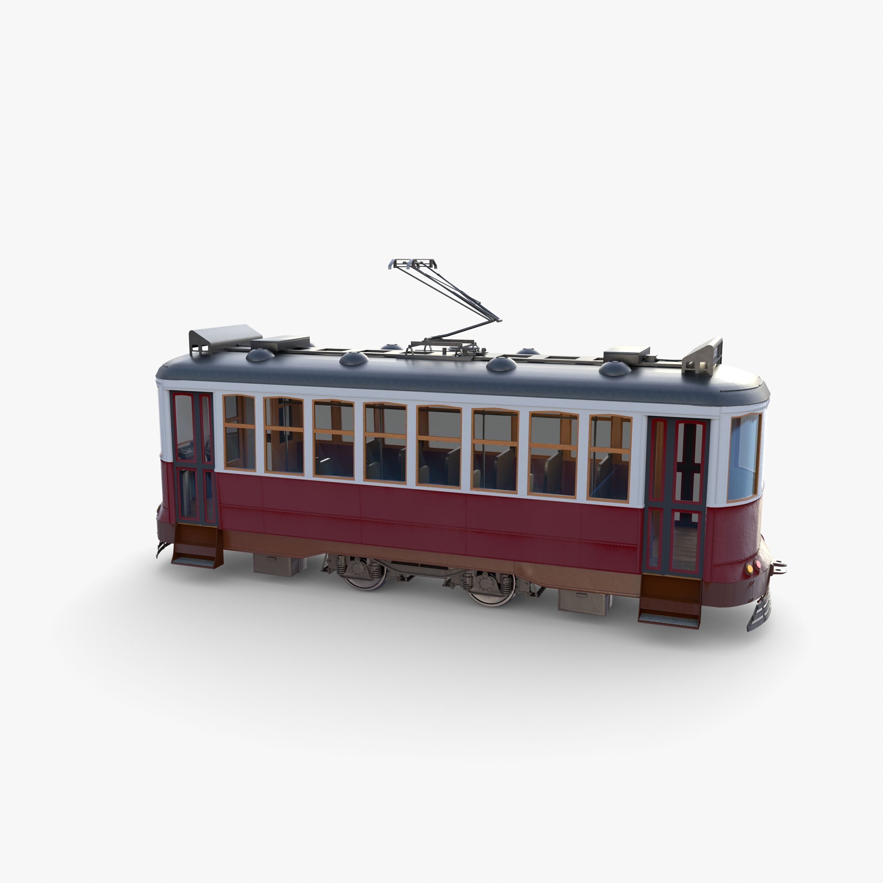 Historic tram V2 3D model_17