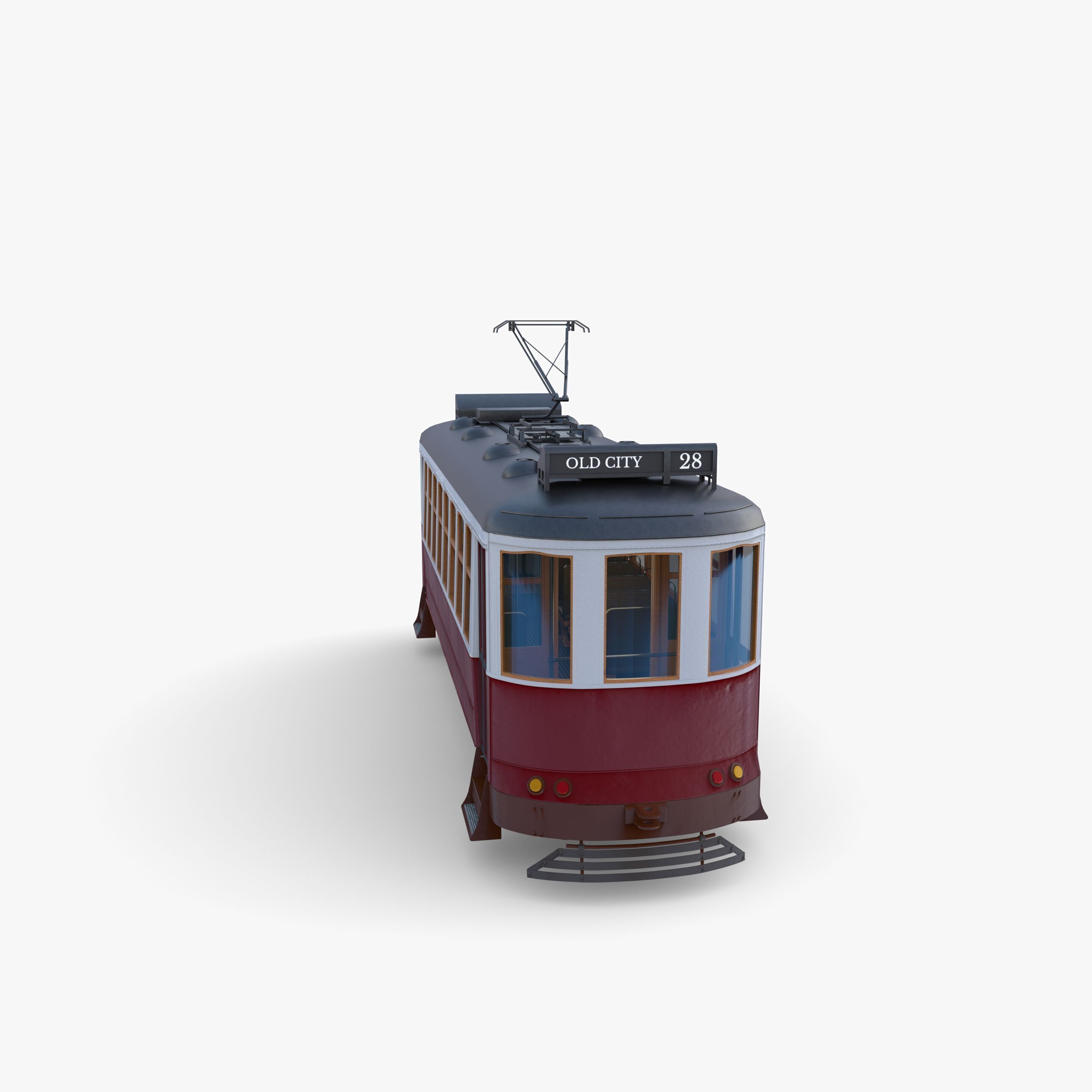 Historic tram V2 3D model_5