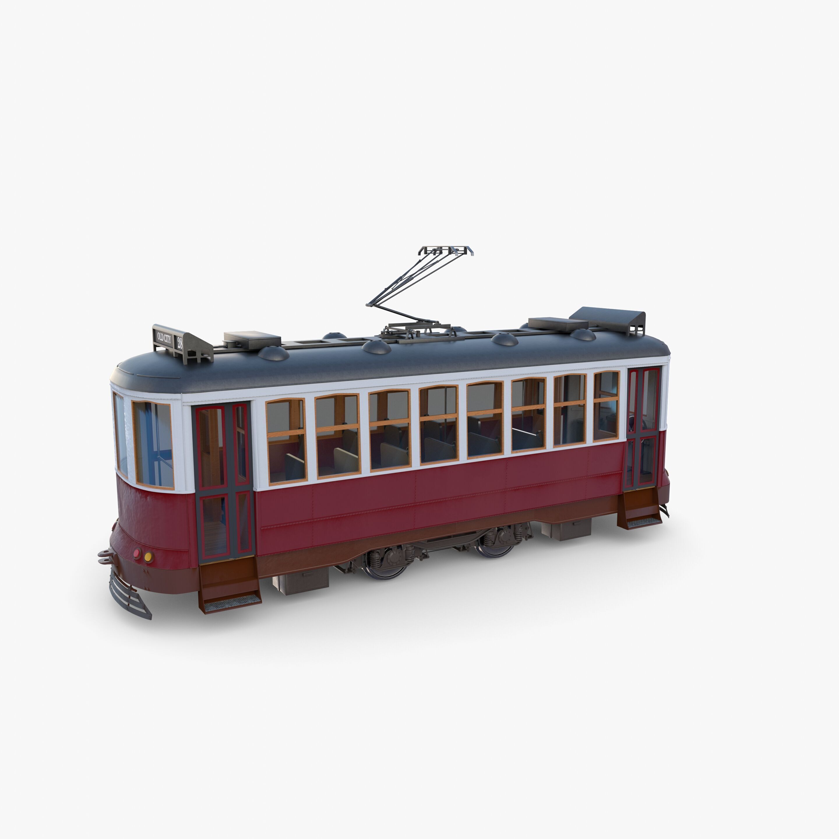 Historic tram V2 3D model_7