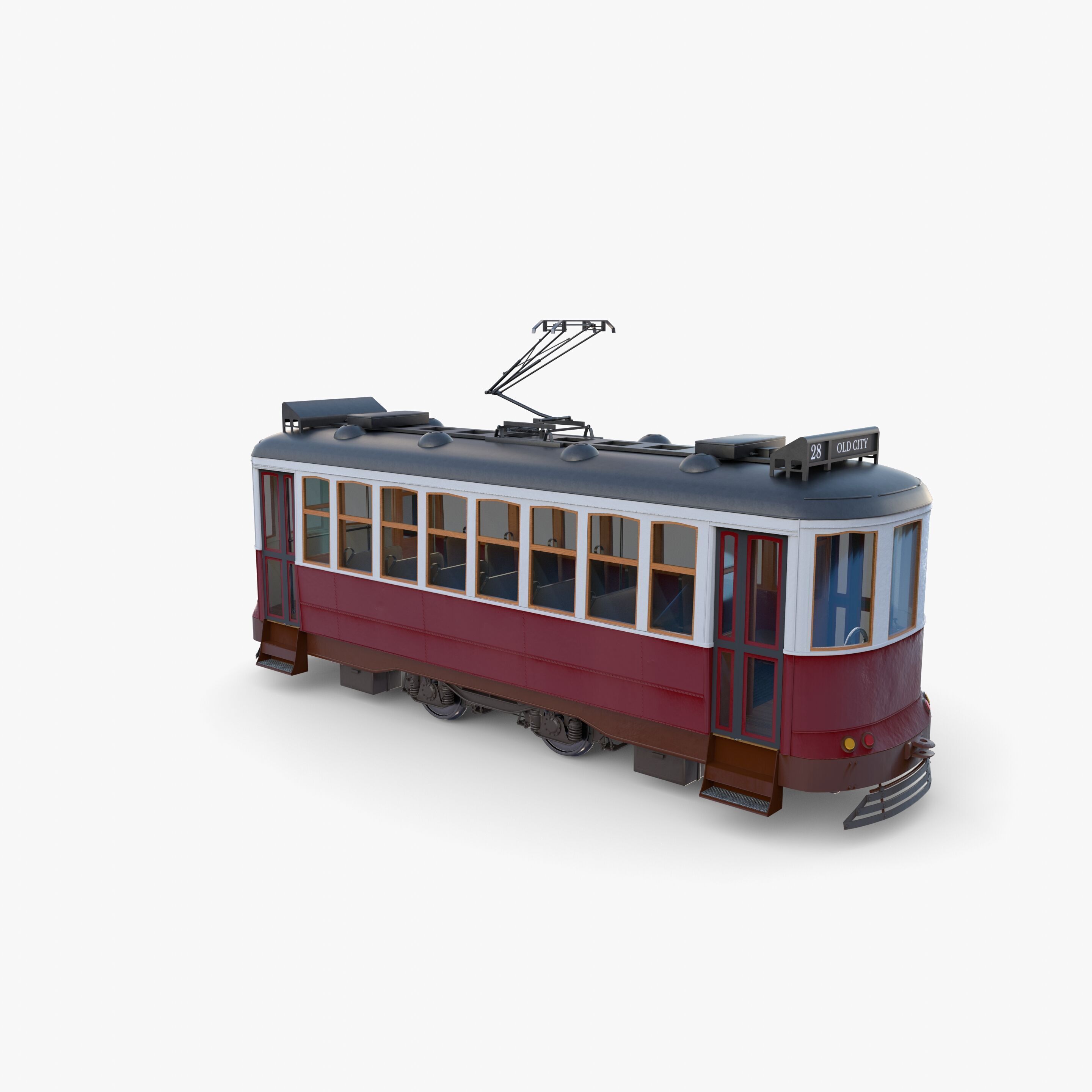 Historic tram V2 3D model_11