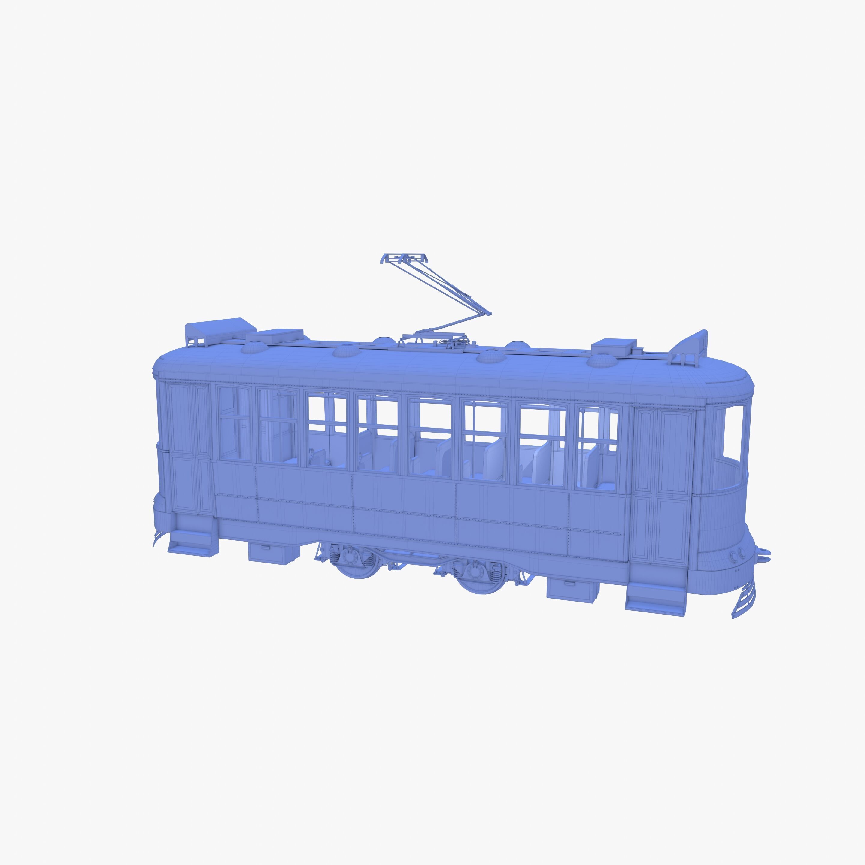 Historic tram V2 3D model_33