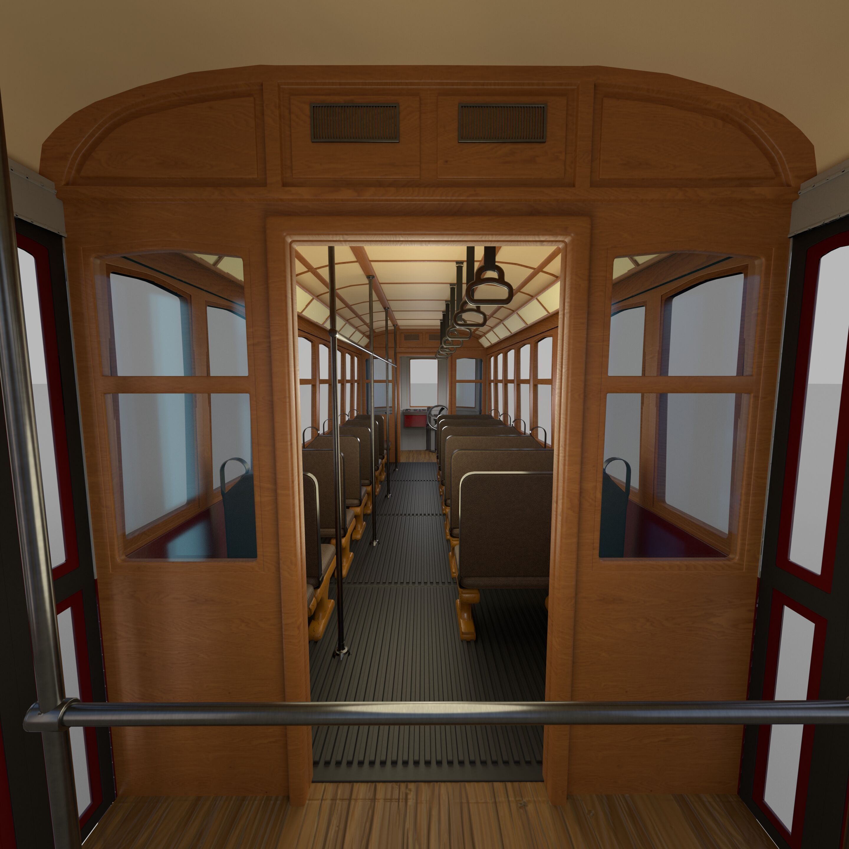 Historic tram V2 3D model_1