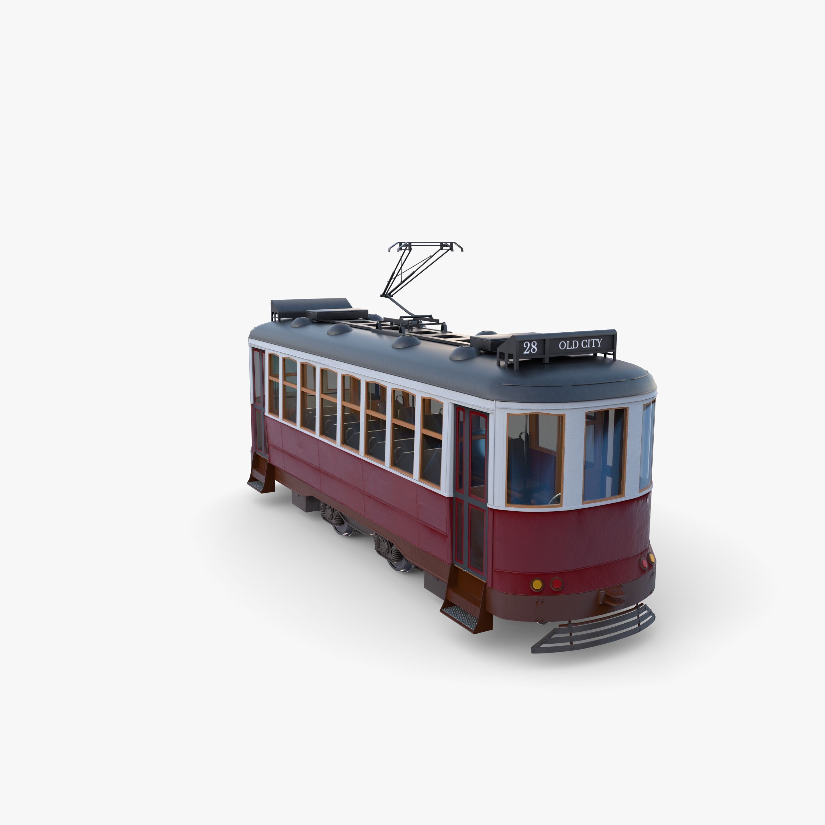 Historic tram V2 3D model_12