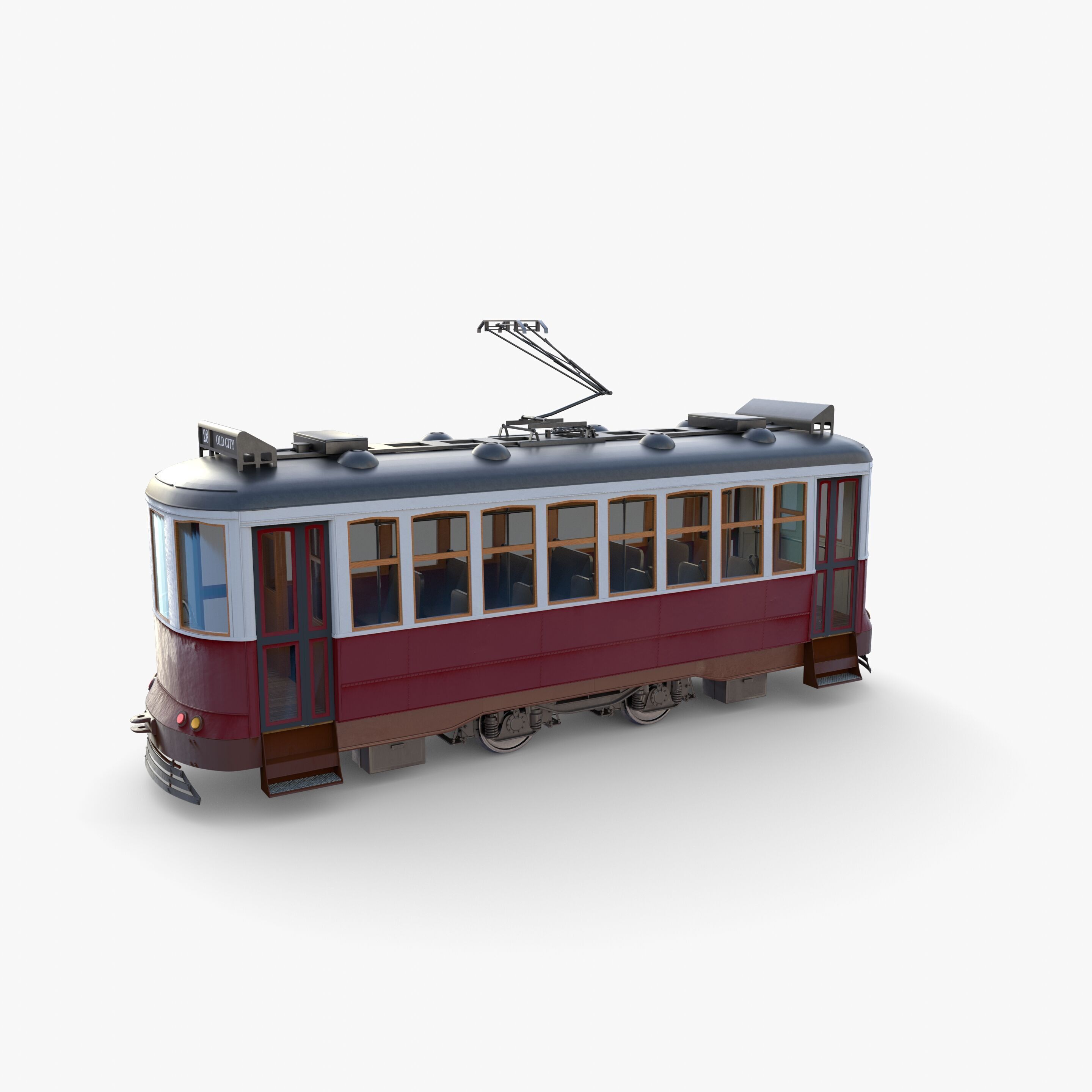 Historic tram V2 3D model_14