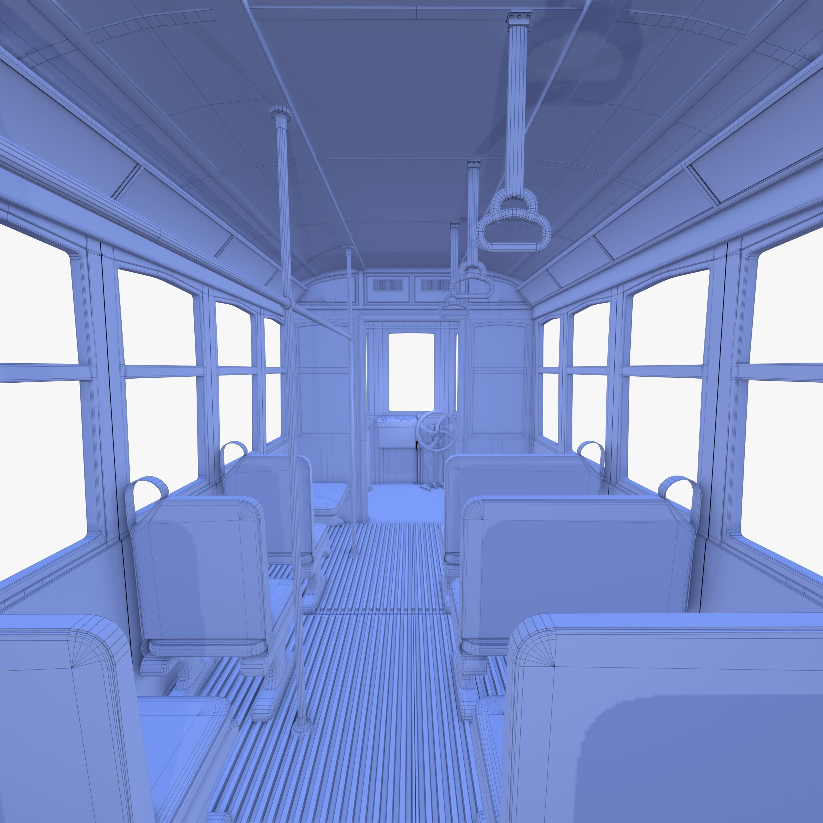 Historic tram V2 3D model_19