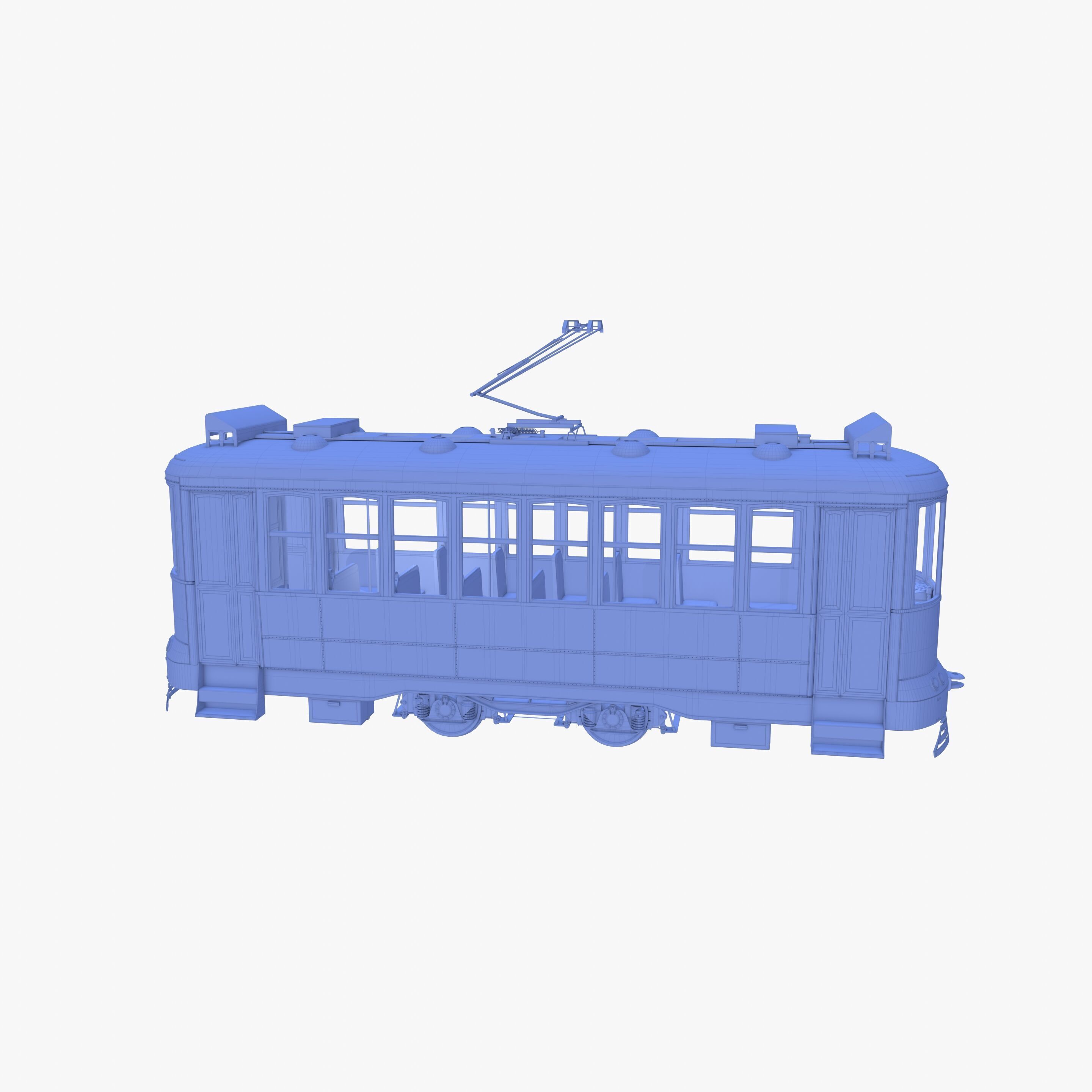 Historic tram V2 3D model_26