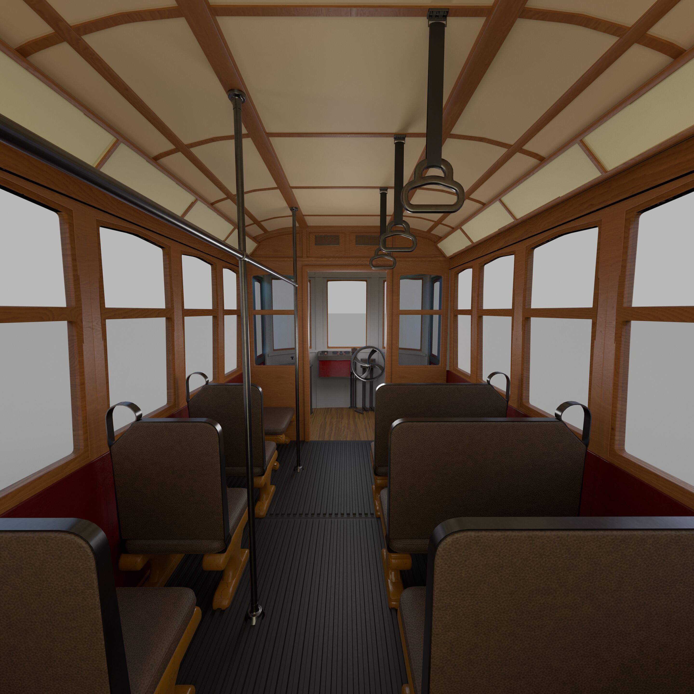Historic tram V2 3D model_2