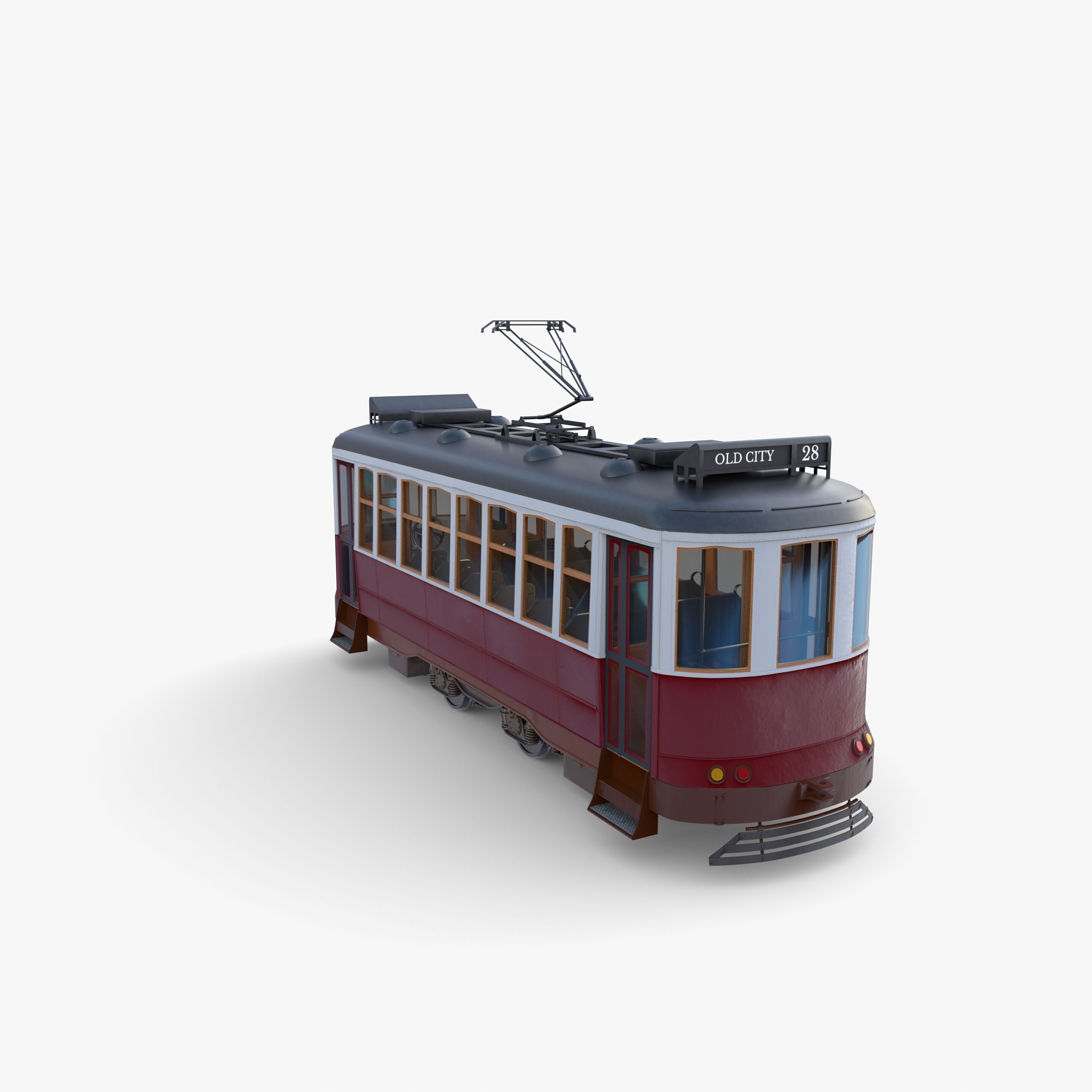 Historic tram V2 3D model_4
