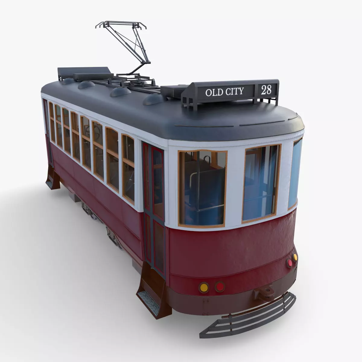 Historic tram V2 3D model_0