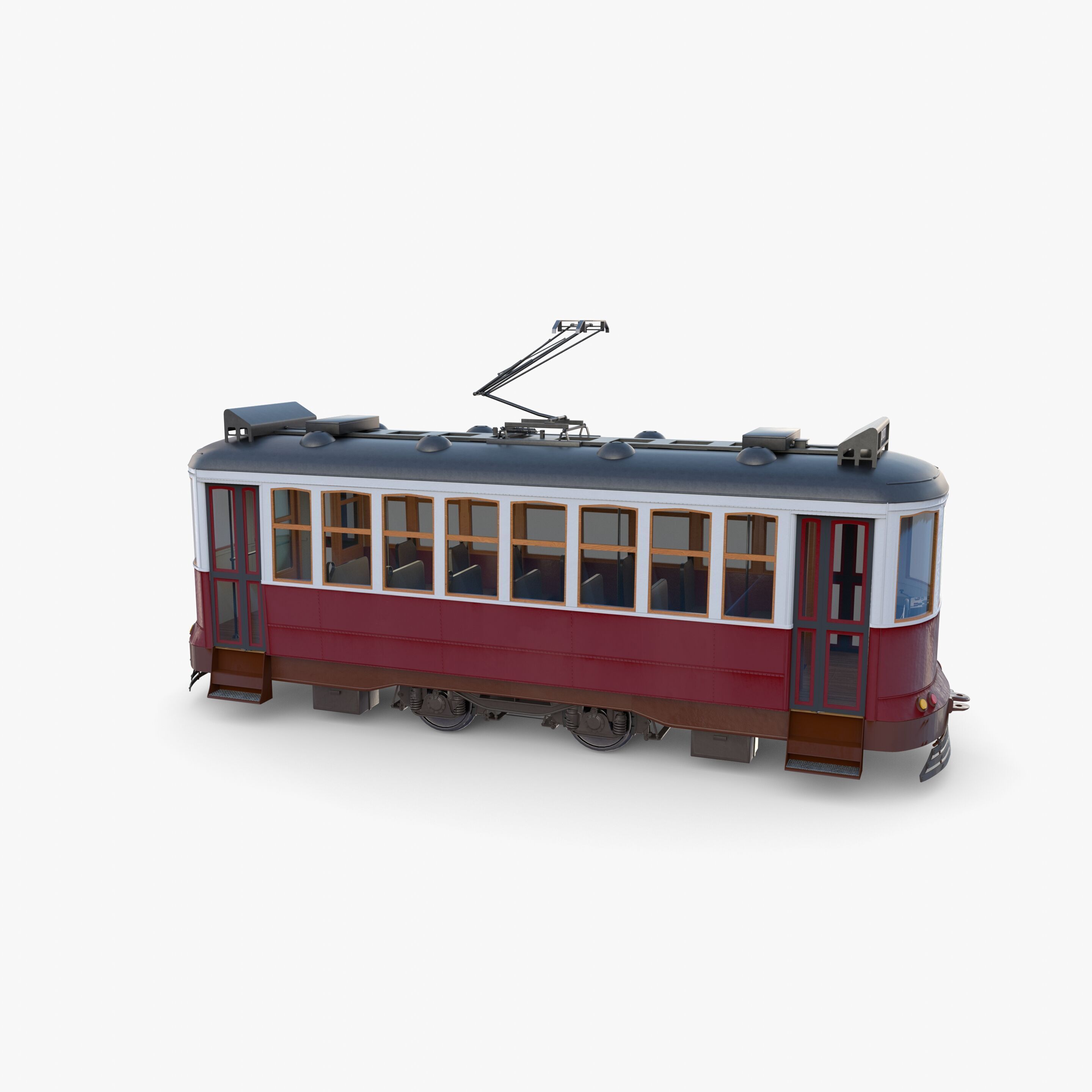 Historic tram V2 3D model_10