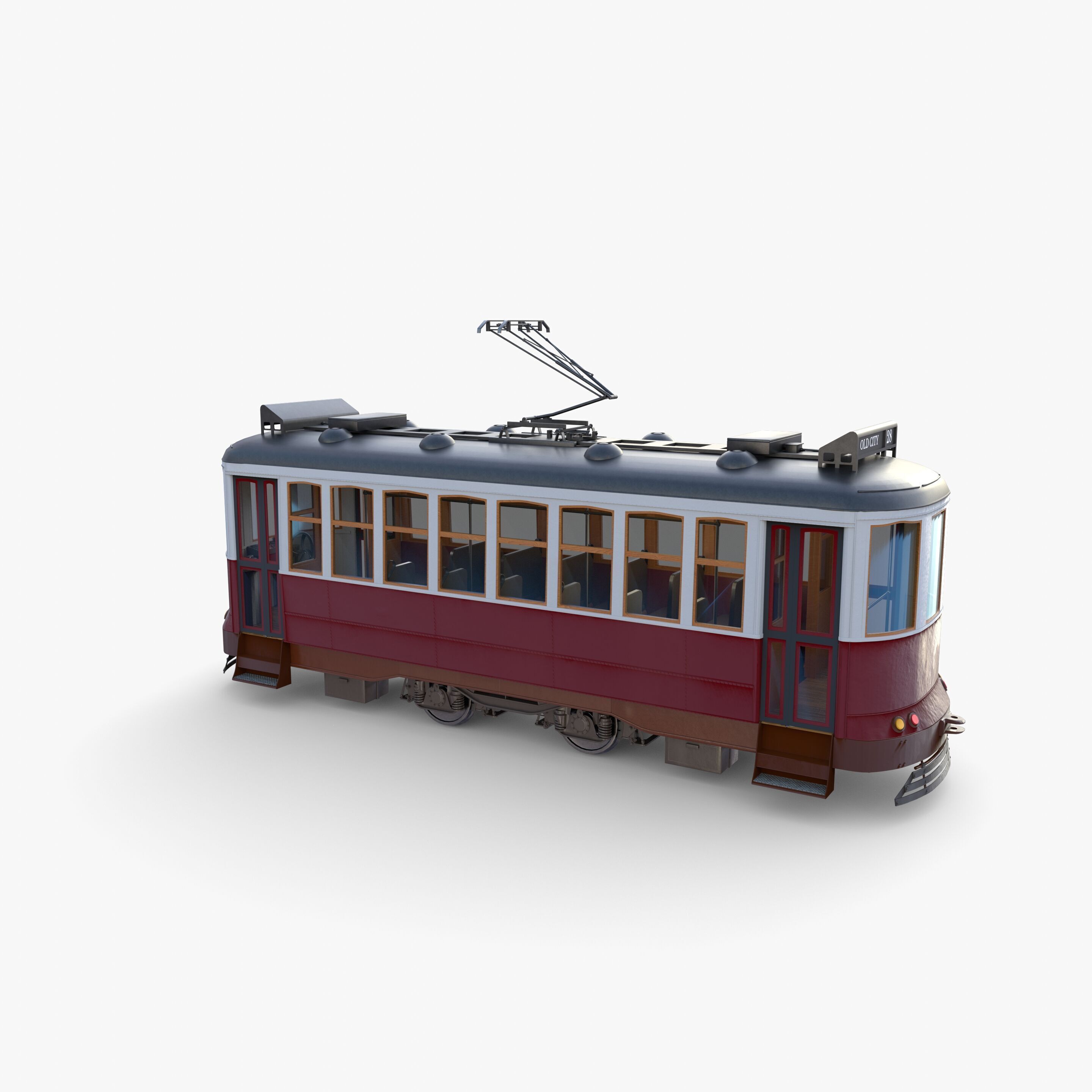 Historic tram V2 3D model_8