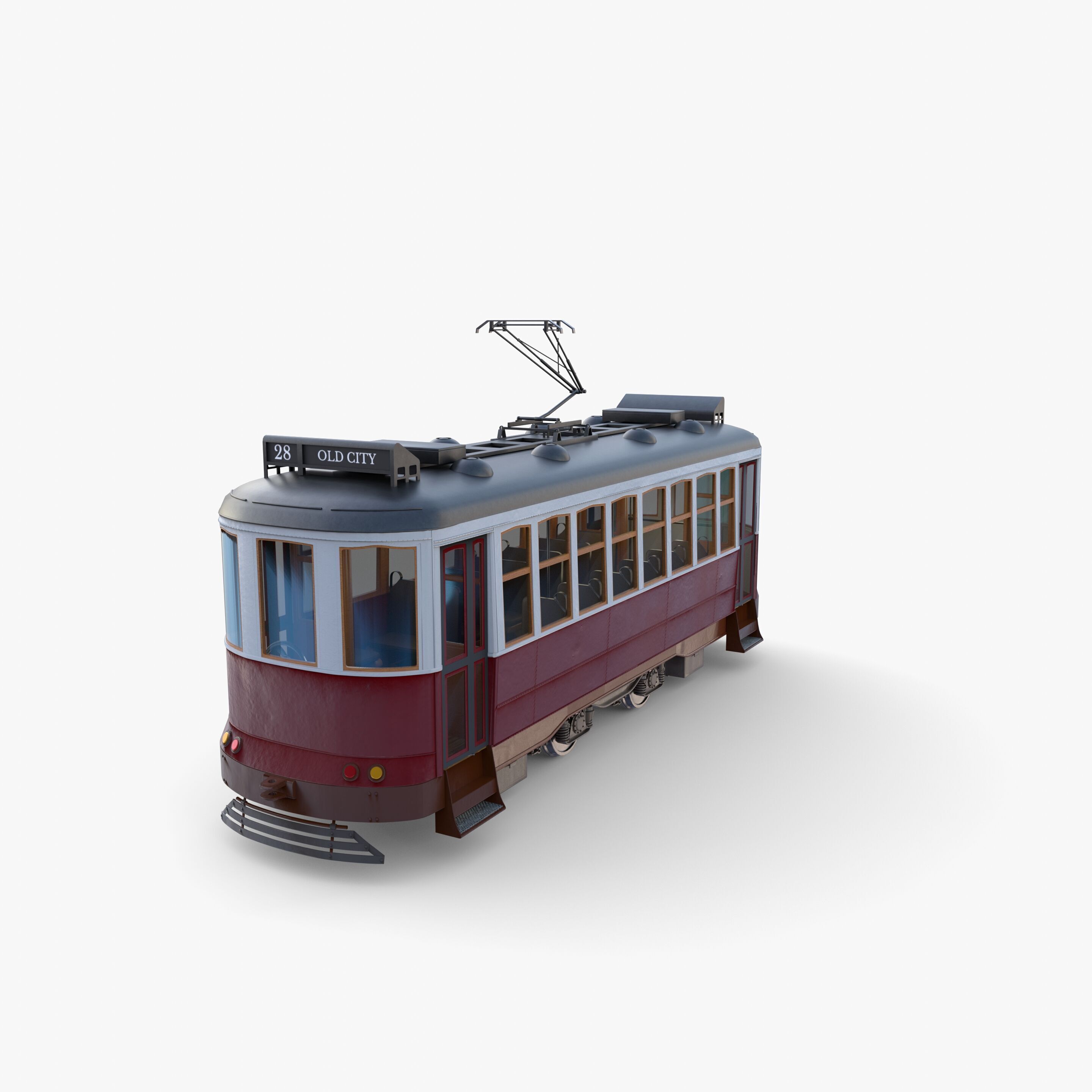 Historic tram V2 3D model_13