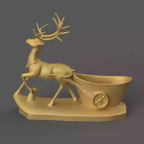 Reindeer Sleigh planter candy container urn candle holder