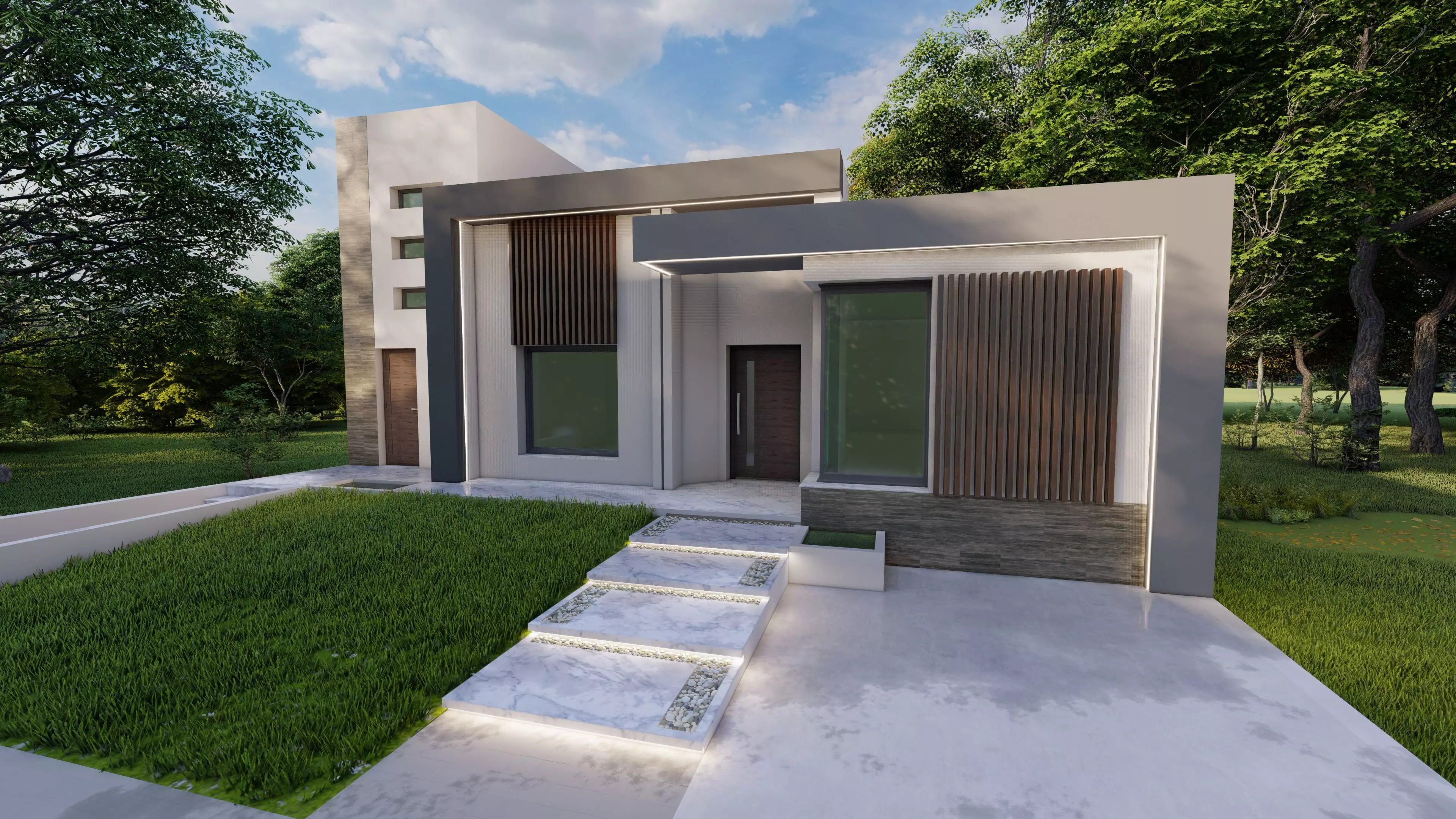modern minimalist residential project 3D model_0
