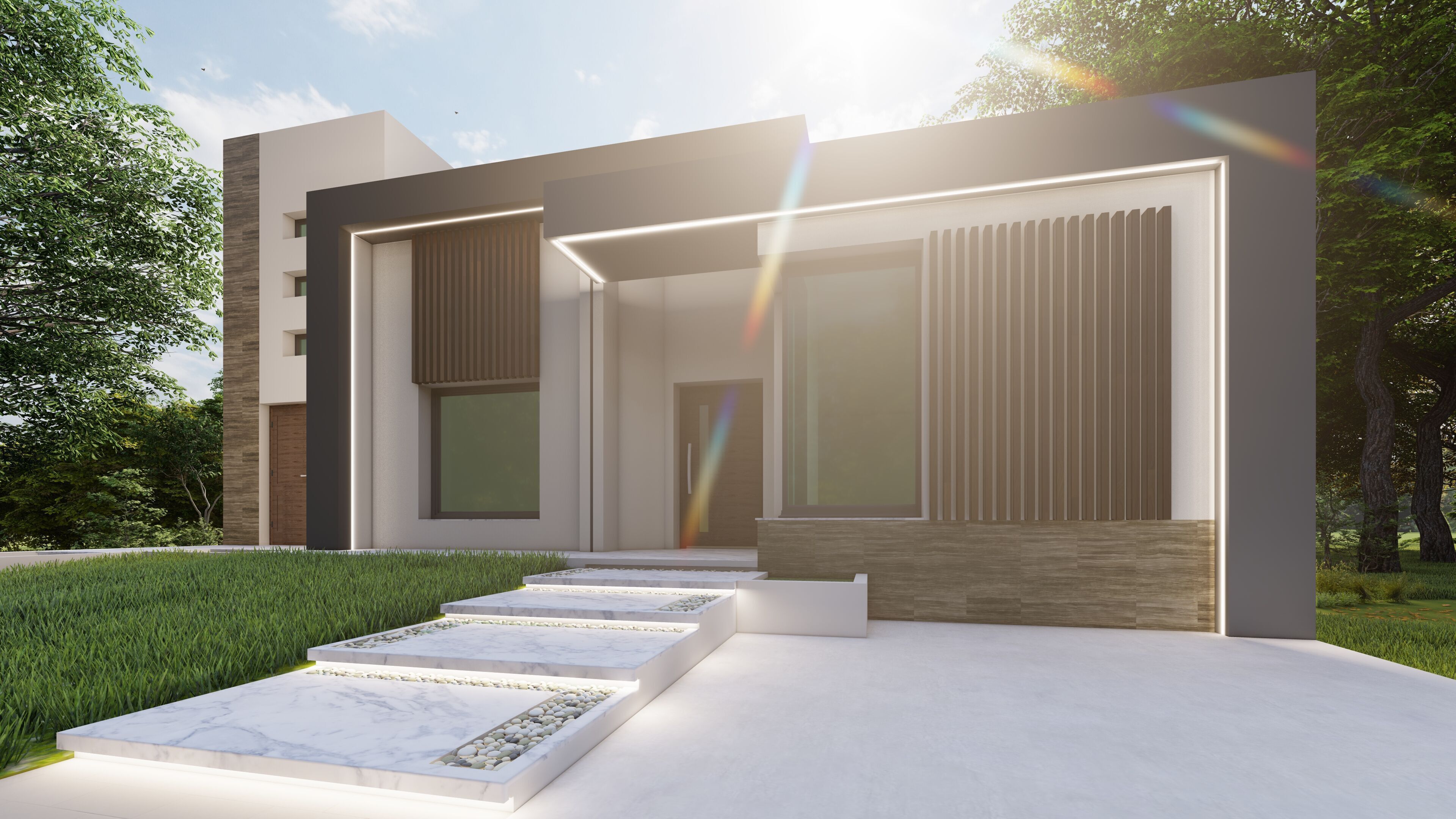 modern minimalist residential project 3D model_1
