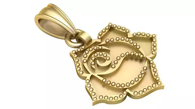 Rose flower PANDANT 3D PRINTABLE MODAL 