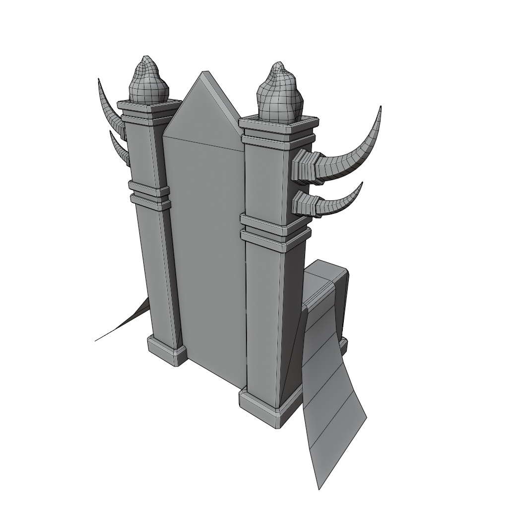 Throne Dark Fantasy Low-poly 3D model_7
