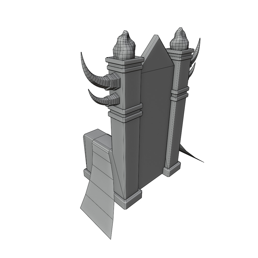 Throne Dark Fantasy Low-poly 3D model_8