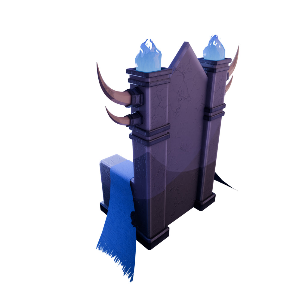 Throne Dark Fantasy Low-poly 3D model_2