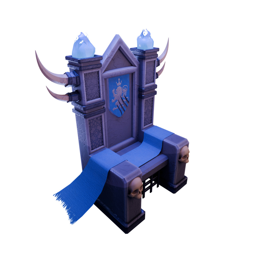 Throne Dark Fantasy Low-poly 3D model_4