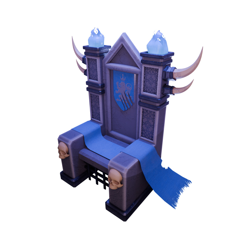 Throne Dark Fantasy Low-poly 3D model_1