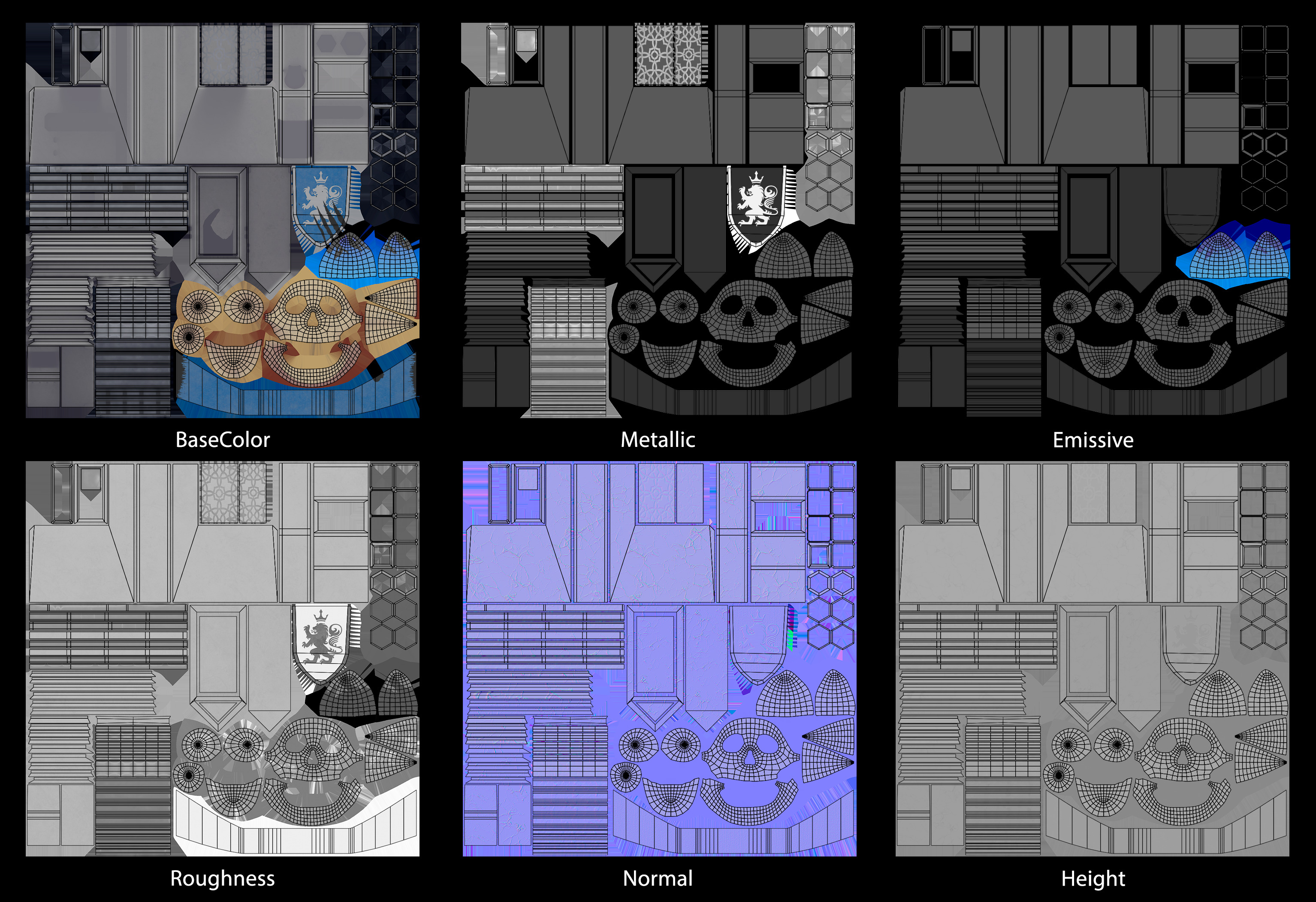 Throne Dark Fantasy Low-poly 3D model_9