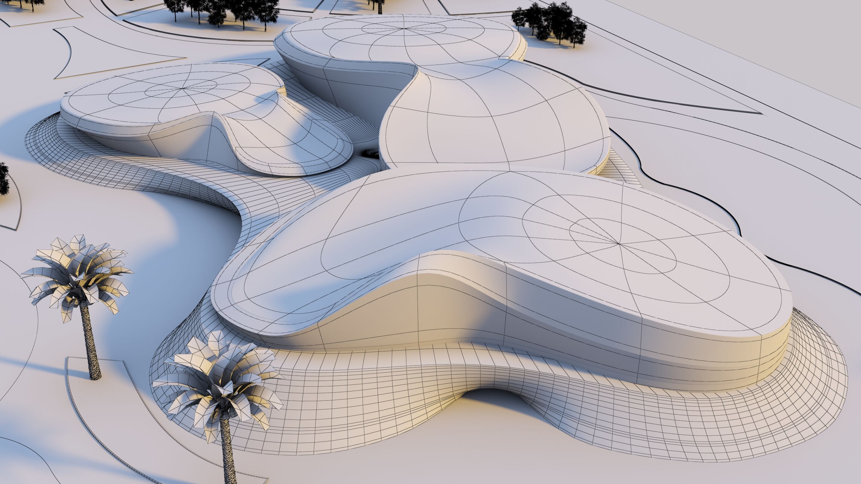 Water Museum  Futuristic building  3D model_10