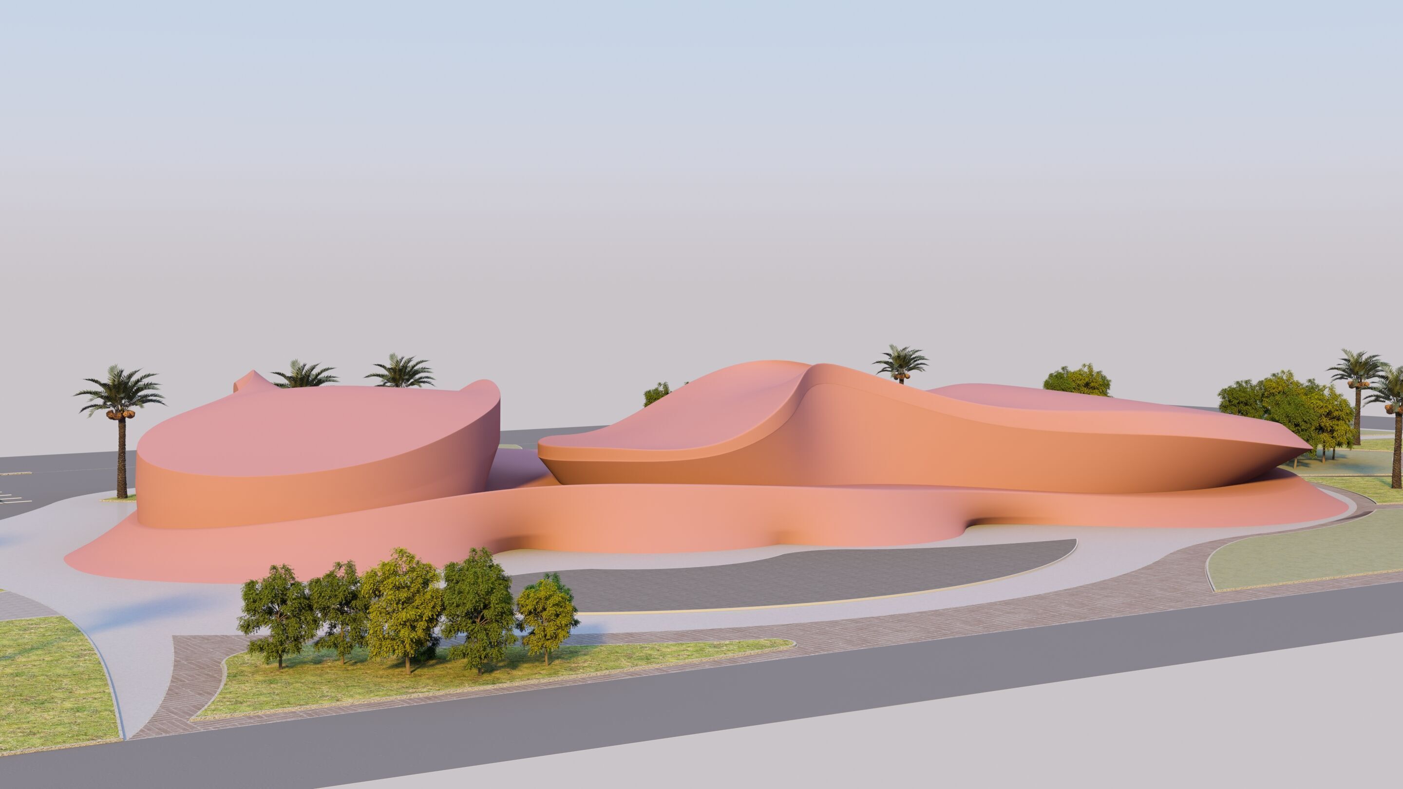 Water Museum  Futuristic building  3D model_15